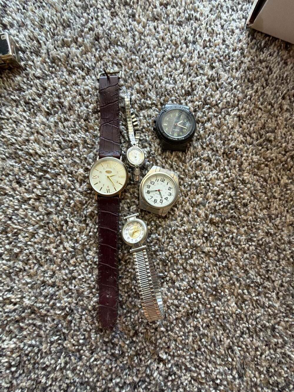 Vintage Mixed Wristwatch Collection Featuring Cambridge, Timex, Armitron, and Wa